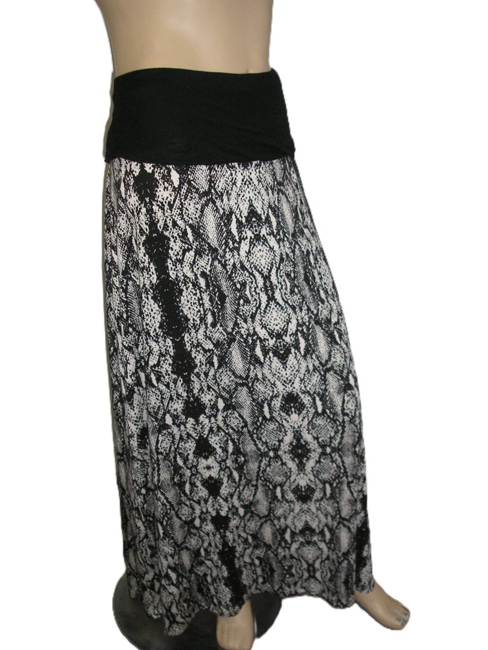 Calvin Klein Fold Over Snake Print Long Skirt, Size XL